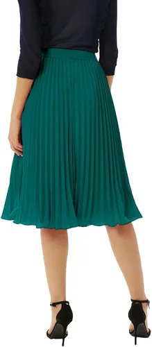 Vista 139 de GRACE KARIN - Falda plisada de gasa para mujer, con cintura alta y elástica, vuelo, corte acampanado y longitud por debajo de la rodilla
