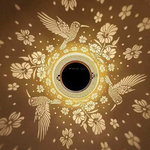 Vista 4 de Faroles solares para exteriores impermeables con diseño de colibrí para jardín, regalos de cumpleaños para mujeres, mamá, abuela, luces solares
