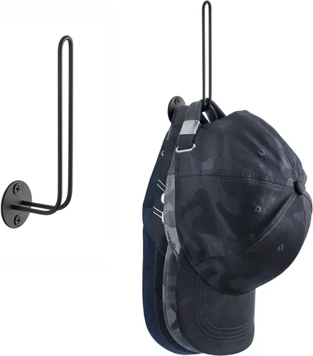 Vista 9 de Mkono Organizador de sombreros para gorras de béisbol, juego de 2 soportes de pared para sombreros de 5 pulgadas, ahorro de espacio con capacidad