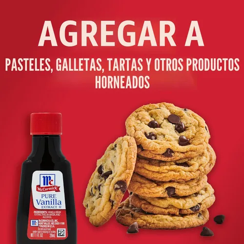 Vista 6 de Extracto de vainilla McCormick, puro, sin gluten, sin OGM, hecho con granos de vainilla de Madagascar, 1 fl oz