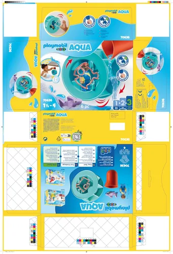 Vista 9 de PLAYMOBIL 1.2.3 Rueda de agua Aqua con Baby Shark