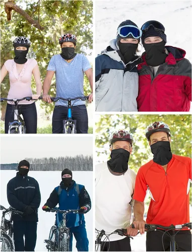 Vista 2 de SATINIOR 9 máscaras de esquí para hombres, cubierta completa de la cara, protección solar UV, pasamontañas refrescante, polaina, ropa, bufanda
