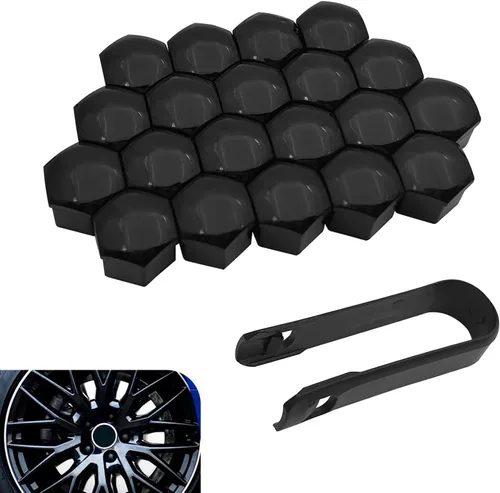 Vista 8 de 20 unidades de tapas para tuercas de rueda, tapones de 17 mm con herramienta de extracción, tapa hexagonal de plástico a prueba de polvo para rueda