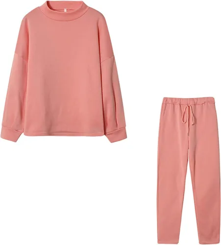 Vista 3 de Stessotudo Conjunto de dos piezas para mujer, de moda Y2K, sudadera de manga larga, sin botones, informal, conjunto de pantalones estéticos