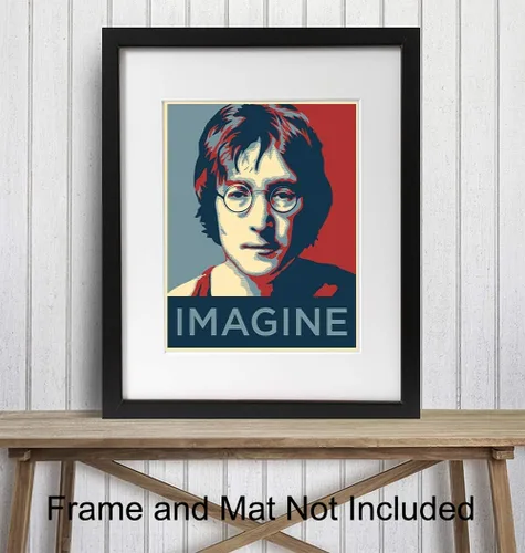 Vista 2 de John Lennon Imagine - Póster fotográfico contemporáneo de 8 x 10 pulgadas, regalo para fanáticos de la música de los Beatles, decoración original