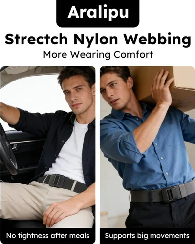 Vista 6 de EDC Nylon Trinquete Cinturón Deportivo Hombre Cinturón Ajustable De Liberación Rápida Tejido Cinturón De Cintura Hebilla Automática Micro Elástico