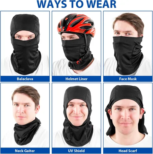 Vista 6 de SHEVERCH Máscara de esquí para hombres y mujeres, pasamontañas, transpirable, protección UV, fútbol, correr, montar en motocicleta, ciclismo