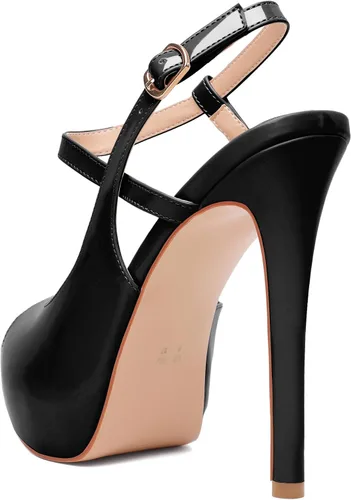 Vista 8 de Joseywade Sandalias de tacón alto con plataforma para mujer, sandalias de tacón alto con punta abierta, zapatos de vestir de fiesta de tacón