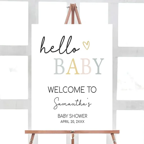 Vista 21 de Letrero de bienvenida para baby shower, personalizable, tema Berry Sweet, varios tamaños