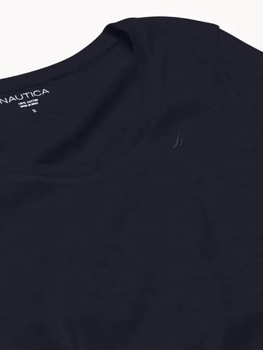 Vista 6 de Nautica Camiseta Easy Comfort para mujer, cuello redondo, súper suave, 100% algodón, color liso