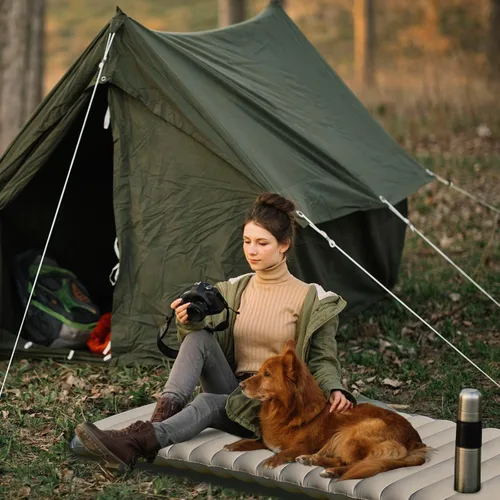 Vista 2 de Cama inflable del colchón de aire que acampa del solo tamaño, infla el colchón para dormir