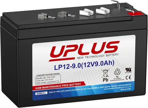 UPLUS - Batería AGM recargable de 12 voltios y 9 Ah, batería LP12-9 SLA con terminales F2, reemplaza baterías de 12 V 7 Ah 8 AH aptas para APC UPS,
