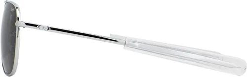 Vista 2 de AO Original Pilot Sunglasses - Silver - True Color Gray SkyMaster Glass Lenses - Bayonet Temple - Polarized - 52-20-140