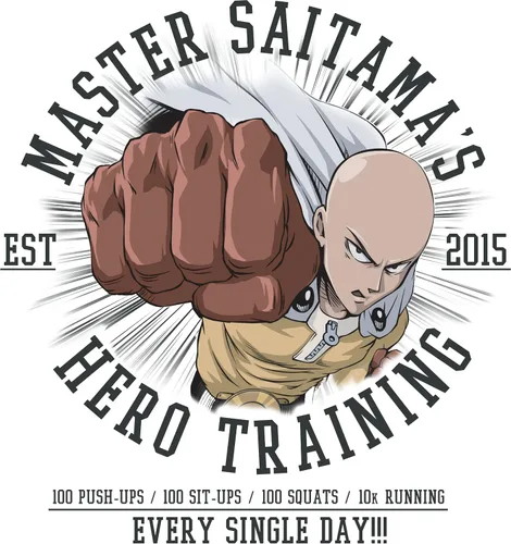 Vista 2 de One Punch Man Master Saitamas Hero Training Men's and Women's Short Sleeve T-Shirt