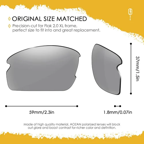 Vista 2 de Lentes de repuesto ANSI Z87.1 para gafas de sol Oakley Flak 2.0 XL OO9188