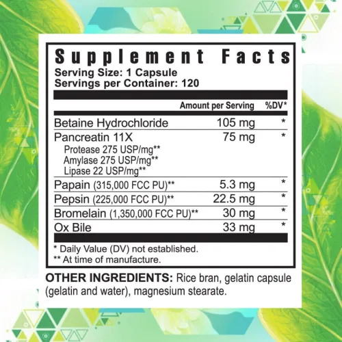 Vista 2 de Youngevity Ultimate Enzymes - Soporte digestivo con betaína HCl, paquete