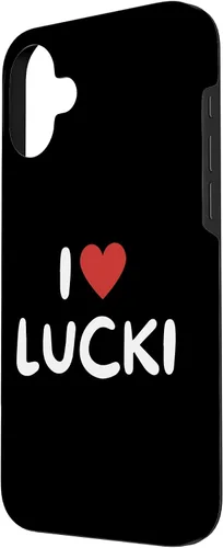 Vista 40 de Funda con corazón rojo para iPhone 16 I Love Lucki