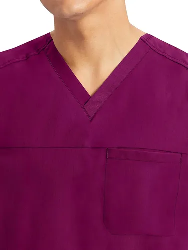 Vista 5 de Healing Hands Camiseta quirúrgica para hombre con etiqueta morada Justin 2330 con cuello en V para hombre, Negro, talla única