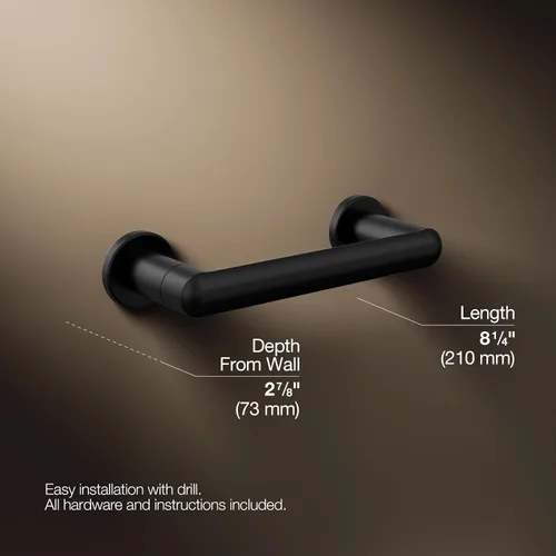 Vista 4 de Kohler K-24546-BL Kumin - Soporte para papel higiénico, color negro mate