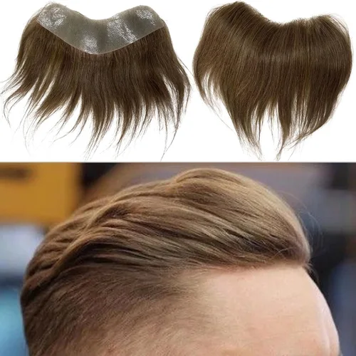 Vista 18 de Voloria Tupé de cabello humano 100 % de piel sintética para hombre, peluca frontal para retroceso, sistemas de reemplazo de línea capilar natural