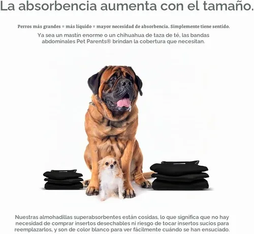Vista 4 de Pet Parents - Bandas abdominales y extensores lavables prémium para perros machos - Pañales para perros machos - Paquete de 3 - Color: negro