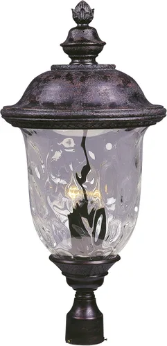 Vista 10 de Maxim 3420WGOB Carriage House - Vidrio de agua tradicional de aluminio fundido DC para exteriores, montaje en poste/poste, 3 luces, 120 vatios