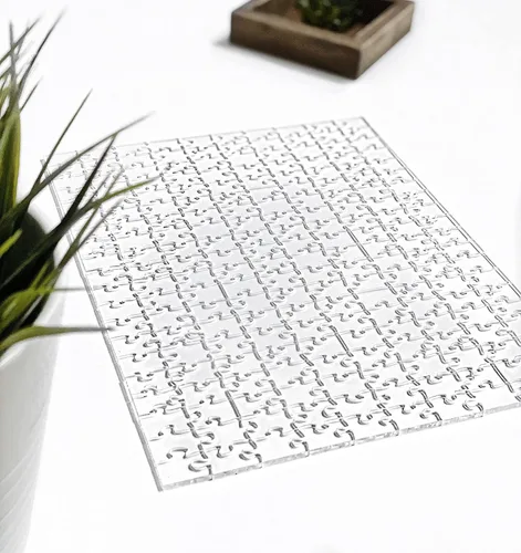Vista 6 de The Clearly Impossible Puzzle ® - Rompecabezas de 100 piezas - Clear Difficult - Piezas de borde falso - Rompecabezas duro transparente - 100 piezas