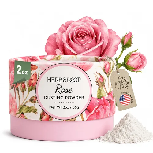 Vista 13 de Herb & Root Talc Free Body Dusting Powders. Rose, Vanila, Sandalwood, Lavender, Jasmine, and Gift Sets (Full Size, Jasmine)
