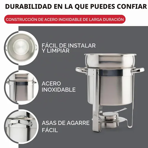 Vista 4 de Winco 207 - Calentador de sopa de acero inoxidable, 7 cuartos de galón, mediano