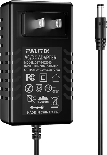 Vista 7 de PAUTIX - Adaptador de fuente de alimentación de 24V CC 24V 2A 48W Transformador de controlador LED de bajo voltaje con enchufe US de 5.5 x 2.1mm