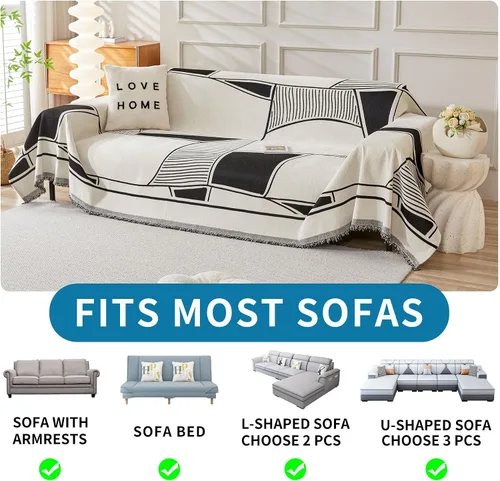Vista 5 de HAOMAIJIA Funda de sofá antideslizante para sofá de 2 cojines, fundas de sofá seccionales lavables para perros y mascotas, protector de muebles