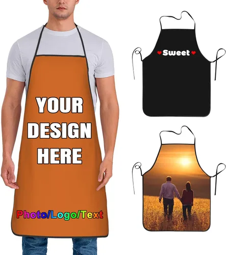 Vista 33 de Delantal de chef personalizado para hombres y mujeres, para cocinar, con nombre, logotipo, foto, regalos de cocina para familiares y amigos