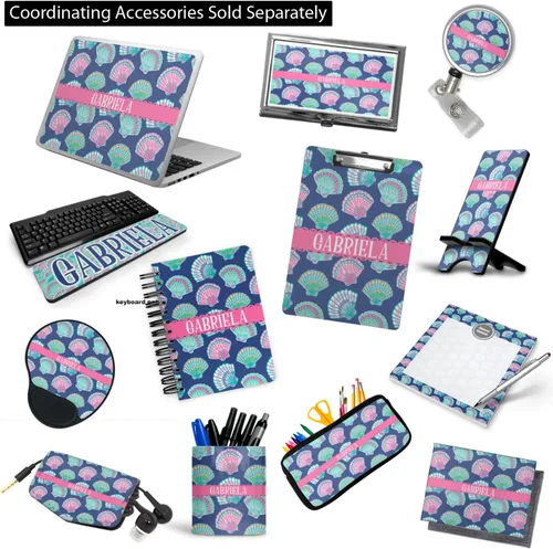 Vista 6 de Carpeta personalizada de 3 anillas de conchas marinas de 1 pulgada, multicolor