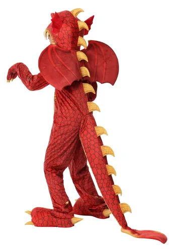 Vista 2 de Disfraz Infantil Deluxe de Dragón Rojo Multicolor