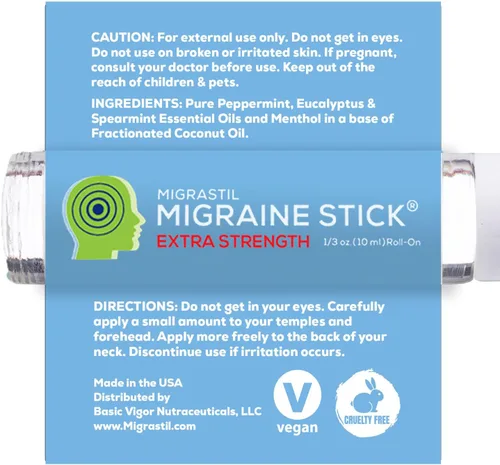 Vista 3 de Migrastil Extra Strength - Inhalador de liberación de estrés y migraña extra fuerte, paquete de 2