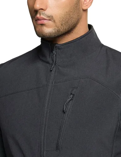 Vista 6 de TSLA - Chaleco Softshell sin mangas para hombre, chaleco cortavientos con cremallera completa, chaleco de senderismo, golf, viajes al aire libre.