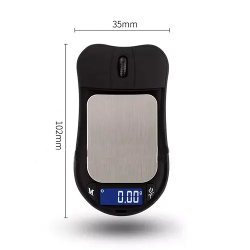 Vista 3 de SaiDian 1 Uds. Mini escala electrónica de alta precisión 3.53 oz/0.00 oz forma creativa ratón escala de alimentos escala portátil joyería escala
