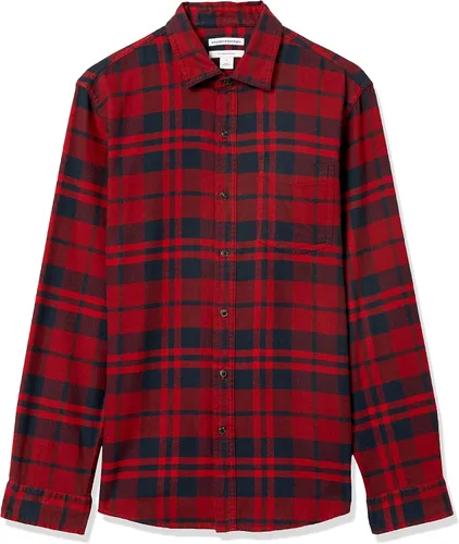 Vista 6 de Tienda Essentials - Camisa de franela para hombre manga larga de corte entallado