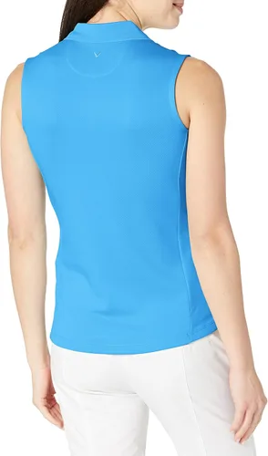 Vista 2 de Callaway Polo de golf Opti-Dri sin mangas para mujer con protección solar de bloqueo UV, ajuste flexible, ropa de rendimiento para mujer
