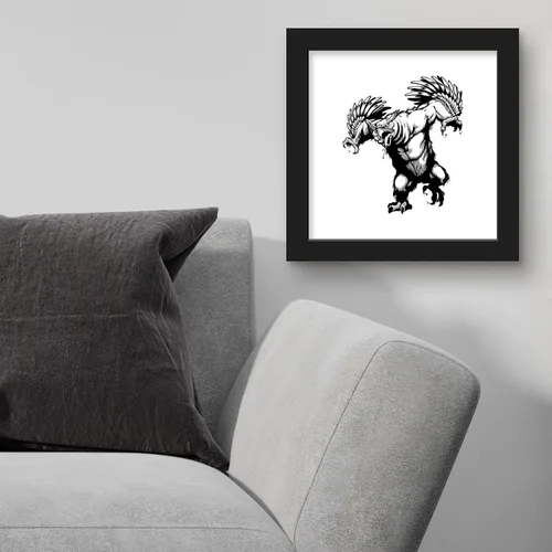 Vista 3 de Trends International Gallery Pops Dungeons & Dragons - Arte de pared clásico de Owlbear, versión enmarcada negra, 12 x 12 pulgadas Versión con marco