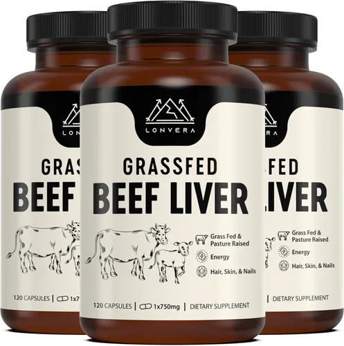 Vista 11 de Lonvera Suplemento de Hígado de Res Alimentado con Pasto – 3000 mg de Órganos Desecados Liofilizados – Fuente de Nutrientes para Articulaciones