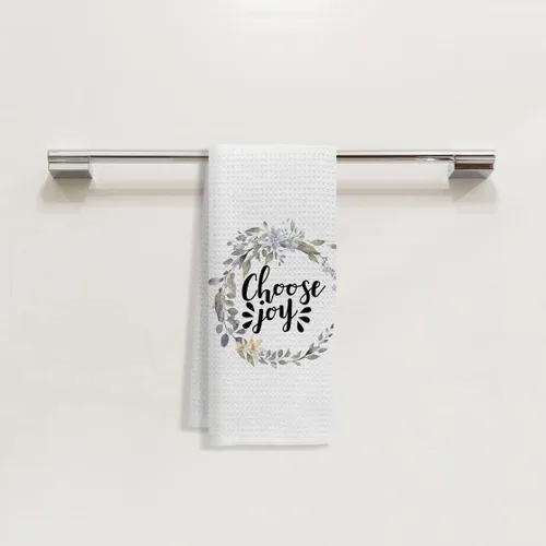 Vista 2 de Voatok Choose Joy Farmhouse - Toallas de cocina y baño con corona floral, toallas de mano y platos, regalos perfectos para adolescentes, mujeres