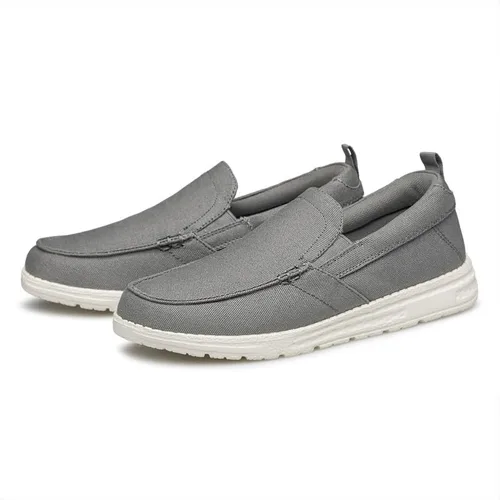 Vista 4 de Vidbiv - Mocasines y zapatos sin cordones para hombre, zapatos de lona anchos y casuales con soporte de arco para caminar, cómodos para el trabajo