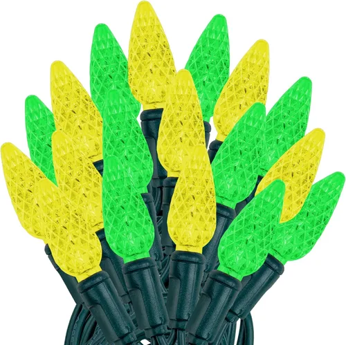 Vista 47 de Novelty Lights - Mini juego de 70 luces C6 LED de Navidad, serie de luces de grado comercial para exteriores, cable verde, 24 pies