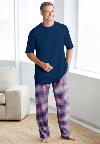 Vista 2 de KingSize Conjunto de pijama a cuadros de punto de jersey grande y alto para hombre Cuadros búfalo negro