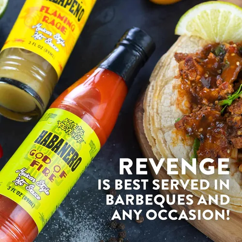 Vista 5 de Set de regalo de variedad de salsa picante estilo mexicano Aztecs Revenge - 10 botellas de salsa picante
