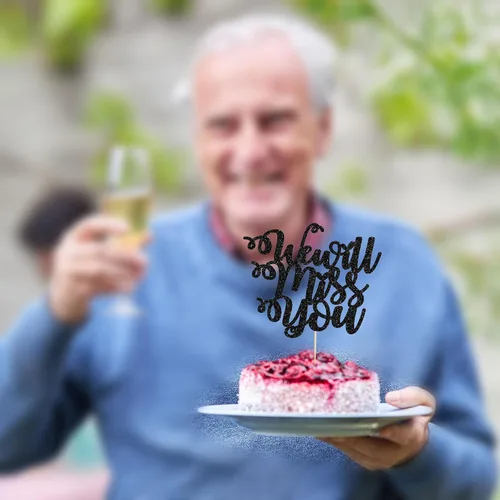 Vista 7 de 1 paquete de decoración para tartas con purpurina de corazón de buena suerte para cambio de trabajo, despedida de jubilación, graduación, temática