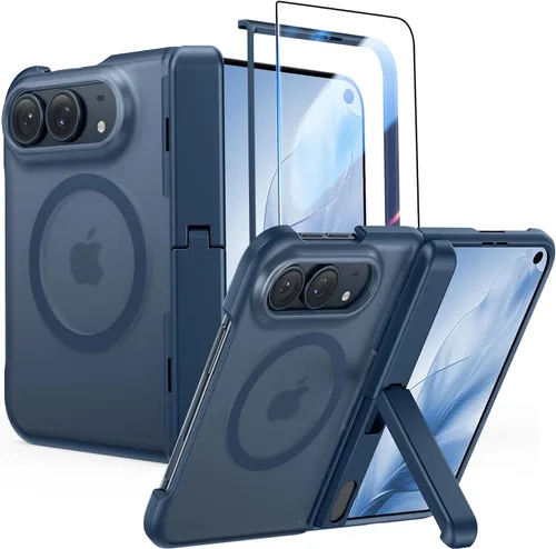 Vista 21 de FNTCASE Funda para iPhone 17 Pro: Fundas delgadas translúcidas de color azul claro compatibles con MagSafe, protección completa de la cámara
