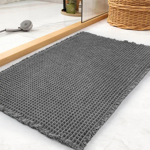 Vista 13 de Alfombra Tapete de Baño con Textura Waffle, Tapetes de Baño Súper Absorbentes Antideslizantes Ultra Suaves Lavables a Máquina, Alfombras de Baño
