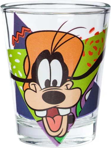 Vista 6 de Silver Buffalo Disney Una película Goofy - Juego de 4 mini vasos con personajes de Goofy, Max Goof, Roxanne y Bobby Zimuruski, 1.5 onzas